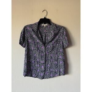 Maje Cipensa Printed Shirt Women’s Size 1 Short Sleeve Multi Color Print Buttons